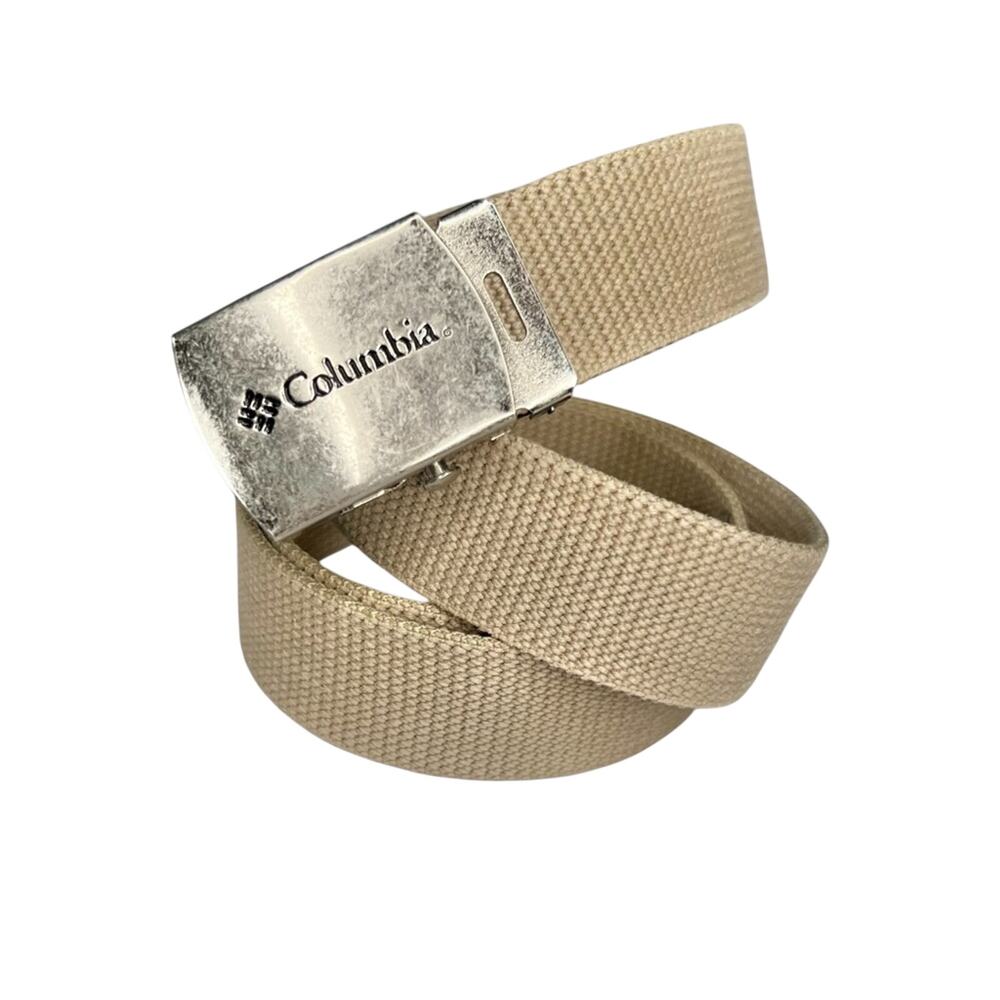 Columbia Khaki Unisex Fabric Belt Adjustable Military Tactical Metal Buckle OS